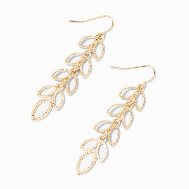 Gold Bubble Leaf 2&quot; Drop Earrings,