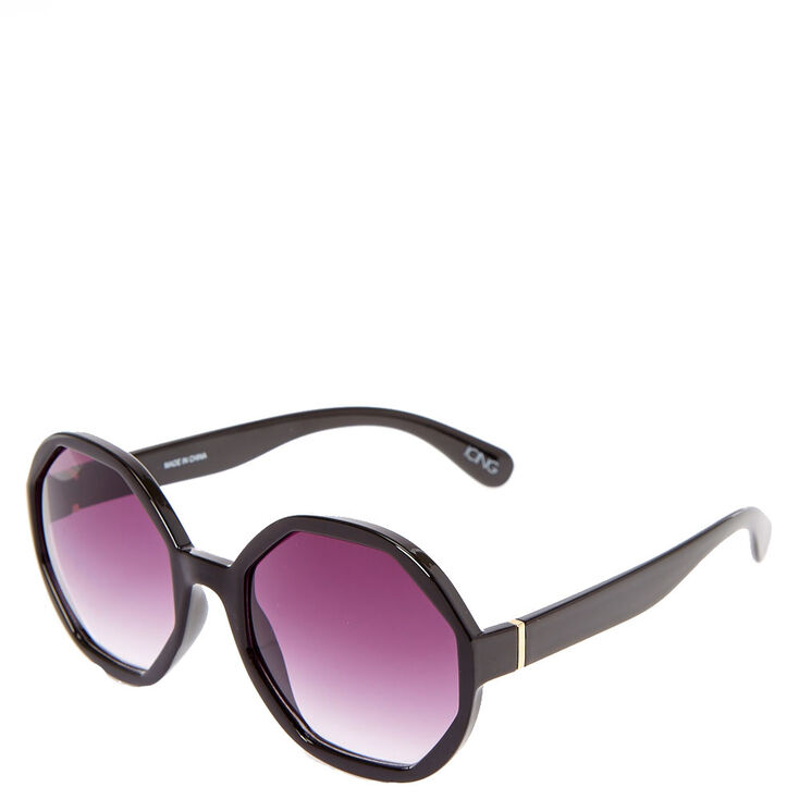 Hexagon Black Sunglasses,