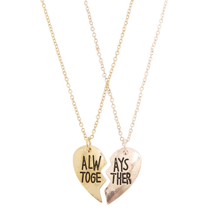 Gold-Tone ALWAYS TOGETHER Best Friend Necklaces,