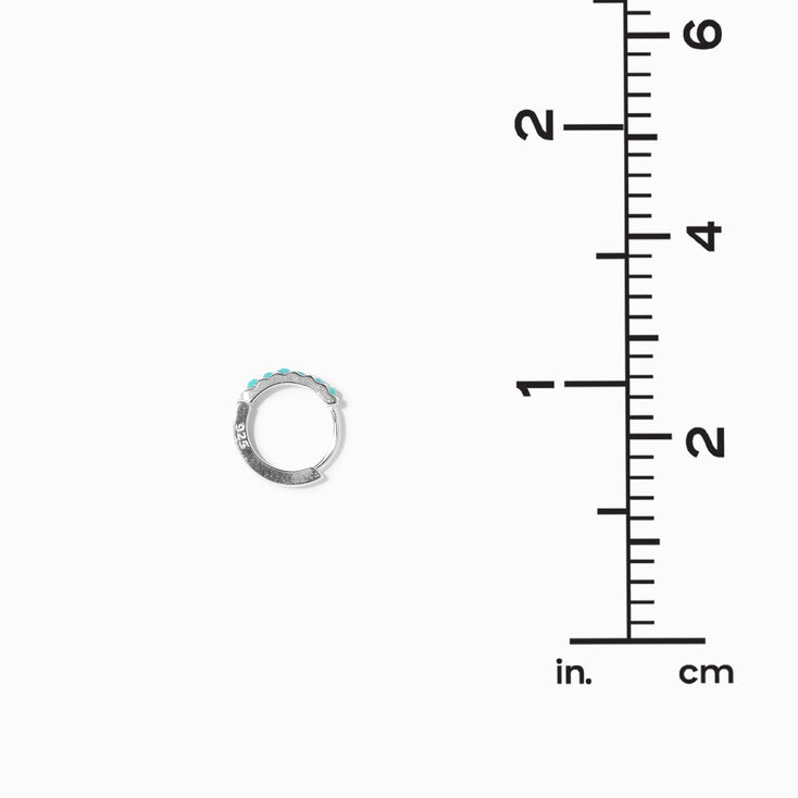 Sterling Silver 20G Cartilage Turquoise Clicker Hoop Earring,