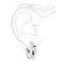 Silver 30MM Mini Shiny Hoop Earrings,