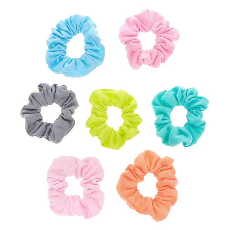 Small Pastel Rainbow Hair Scrunchies - 7 Pack,