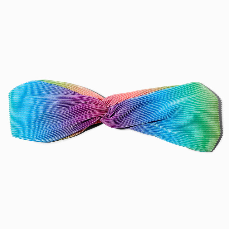 Rainbow Pleated Knotted Headwrap,