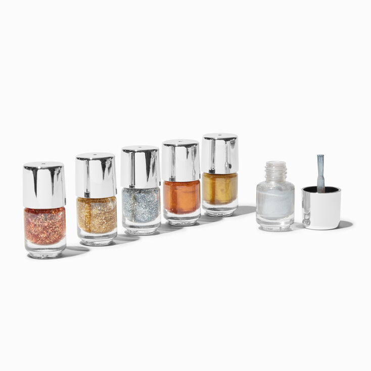 Metallic Glitter Mini Nail Polish - 6 Pack,