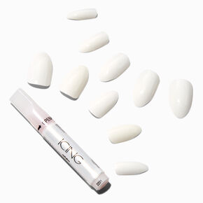 Glossy White Stiletto Vegan Faux Nail Set - 24 Pack,