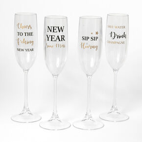 New Year&#39;s Eve Champagne Glass Set - 4 Pack,