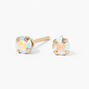 14kt Yellow Gold 3mm AB Crystal Studs Ear Piercing Kit with Ear Care Solution,