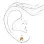 Gold Plated Crystal Snake Stud Earrings,