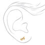 18kt Gold Plated Unicorn Heart Stud Earrings - 2 Pack,