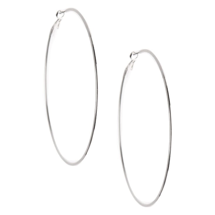 80MM Silver Hoop Earrings,