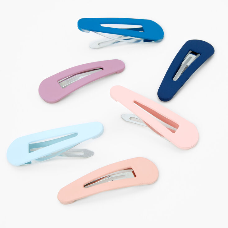 Matte Pastel Snap Hair Clips - 6 Pack,