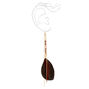 Gold 6&quot; Brown &amp; Black Beaded Feather Drop Earrings,