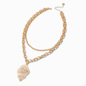 Conch Shell Gold-tone Multi-Strand Necklace,