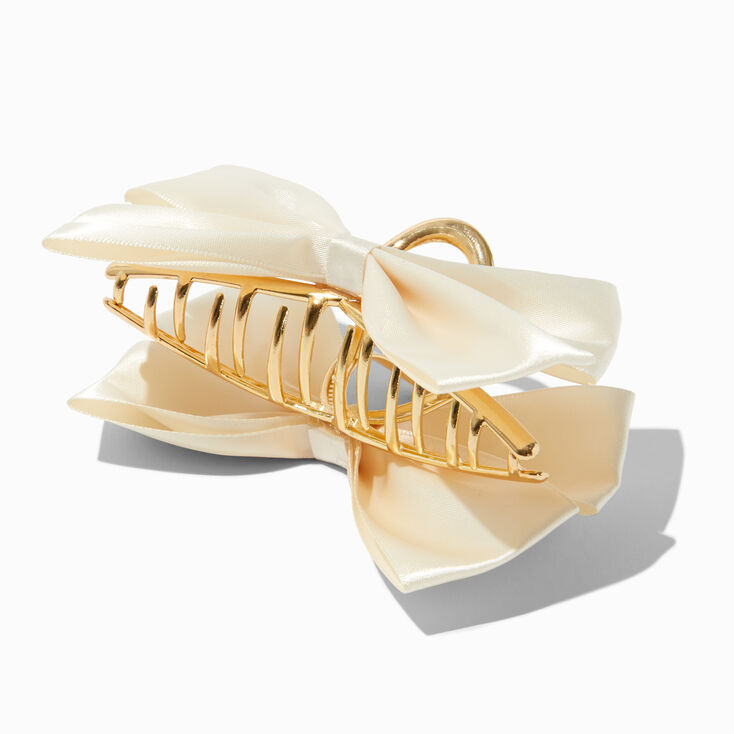 Gold-tone Ivory Double Bow Hair Claw,