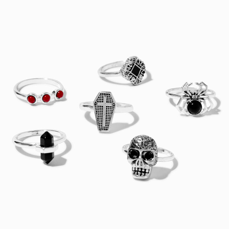 Gothic Style Mixed Rings - 6 Pack,