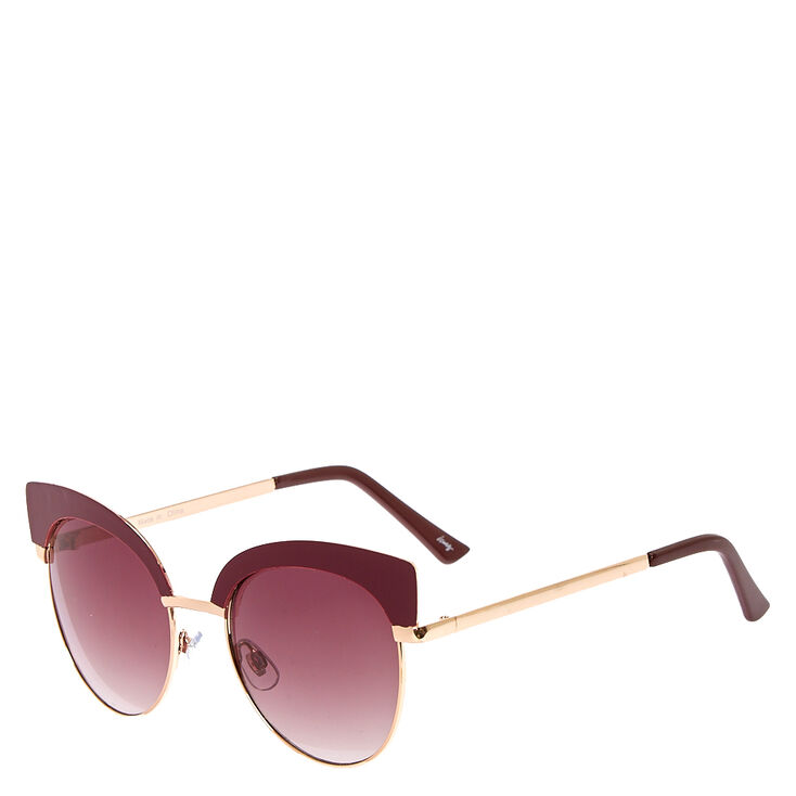 Burgundy Cat Eye Sunglasses,