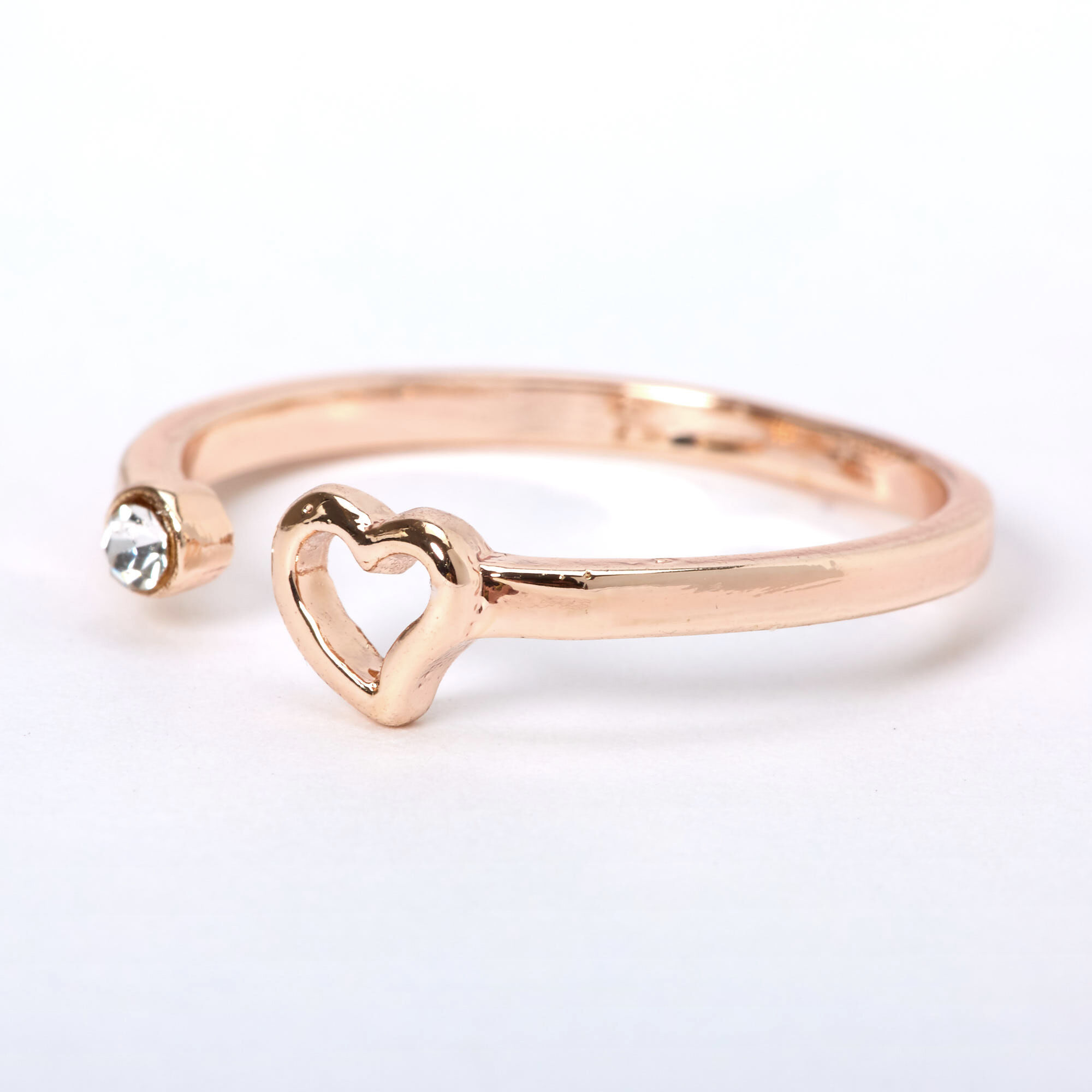 Rose Gold Open Heart Ring Icing US