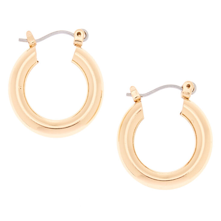Gold 20MM Tube Hoop Earrings,