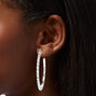 Silver 60MM Sunburst Hoop Earrings,