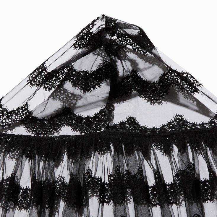 Black Lace &amp; Sheer Hooded Cape,