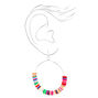 Silver 2&quot; Boho Disc Hoop Earrings - Rainbow,