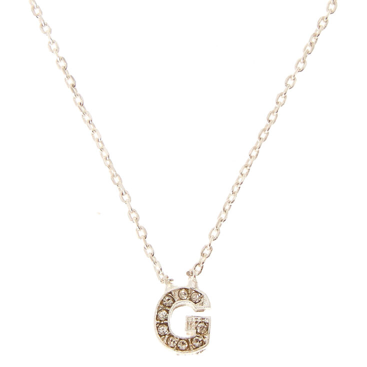 Silver-Tone "G" Initial Pendant Necklace,