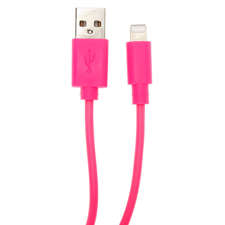 Spiral USB 6FT Cord - Neon Pink,