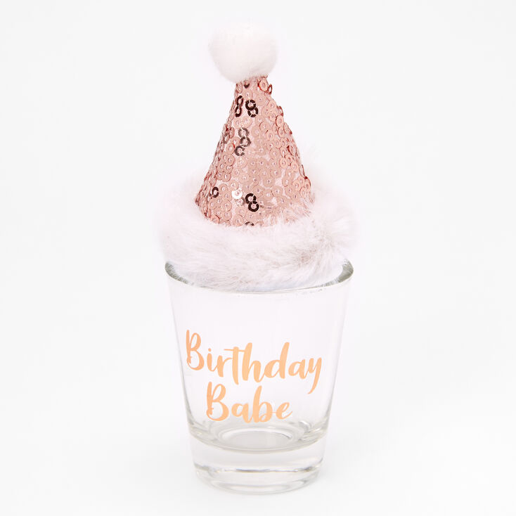Birthday Babe Shot Glass &amp; Party Hat Hair Clip Set - 2 Pack,
