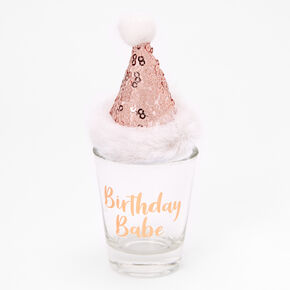 Birthday Babe Shot Glass &amp; Party Hat Hair Clip Set - 2 Pack,