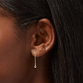 Gold 1&#39;&#39; Ball Drop Earrings,