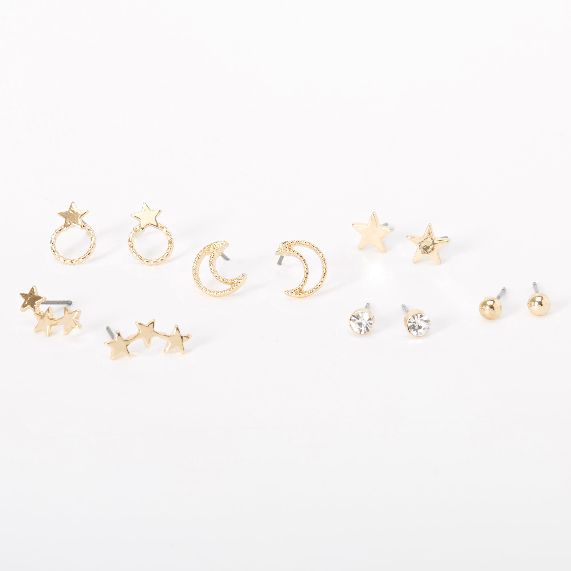 Moon star earrings shop gold