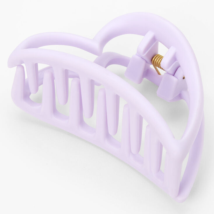 Lilac Heart Outline Medium Hair Claw,