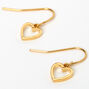 Gold Plated 1&#39;&#39; Open Heart Drop Earrings,