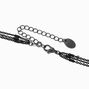 Black Tab Multi-Strand Necklace,