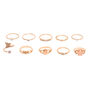 Rose Gold Embellished Romance Rings - Blush Pink, 10 Pack,