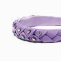 Purple Braided Iridescent Stone Puff Headband,