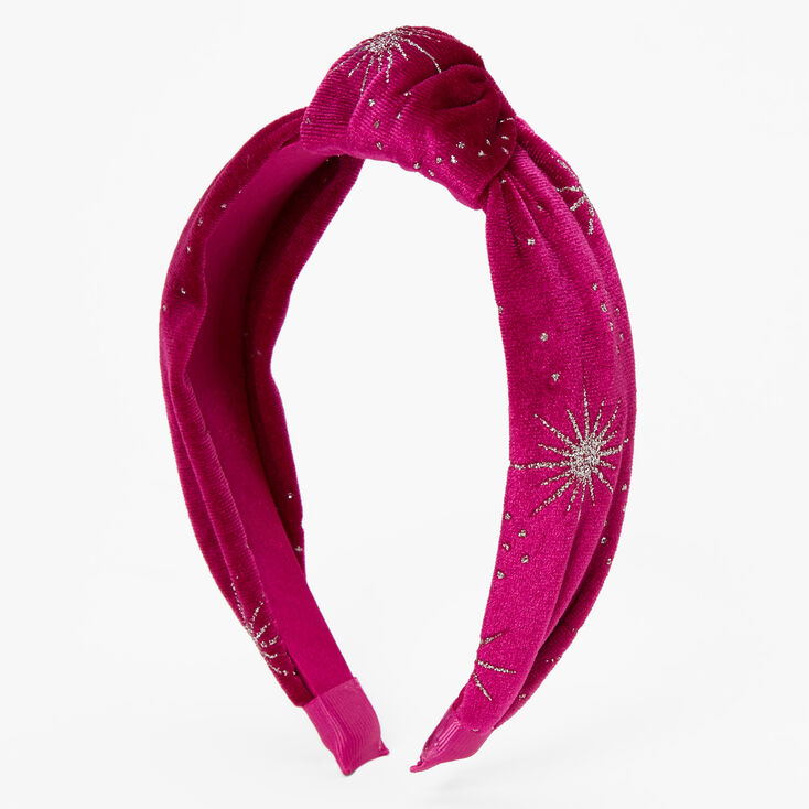 Knotted Velvet Celestial Headband -Orchid,