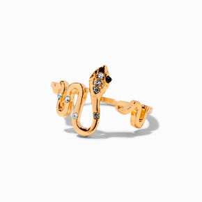 Gold Embellished Squiggle Snake Ring,