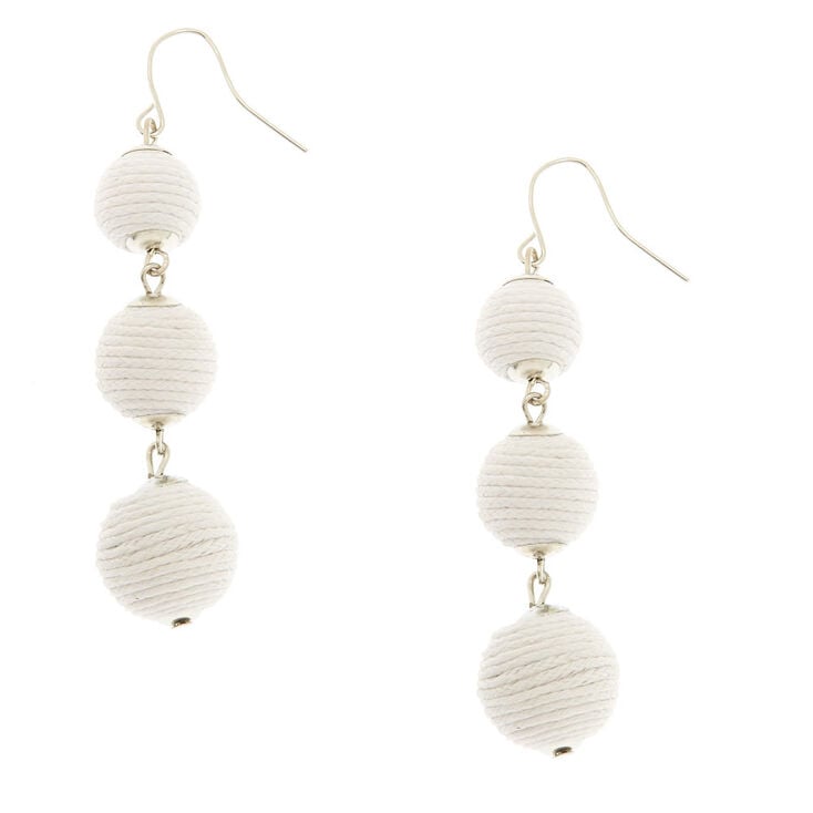 White Ball Drop Earrings Icing Us White Ball Drop Earrings