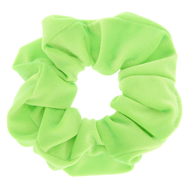 Velvet Hair Scrunchie - Neon Green,