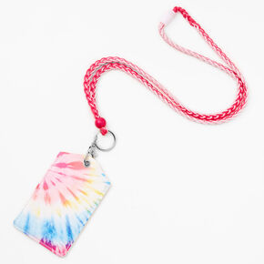 Rainbow Tie Dye Lanyard - Pink,
