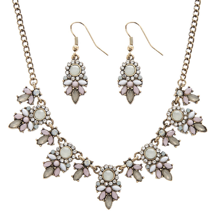 Vintage Style Bronze Floral Jewelry Set,