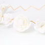 White Glitter Roses Flower Crown Headwrap,