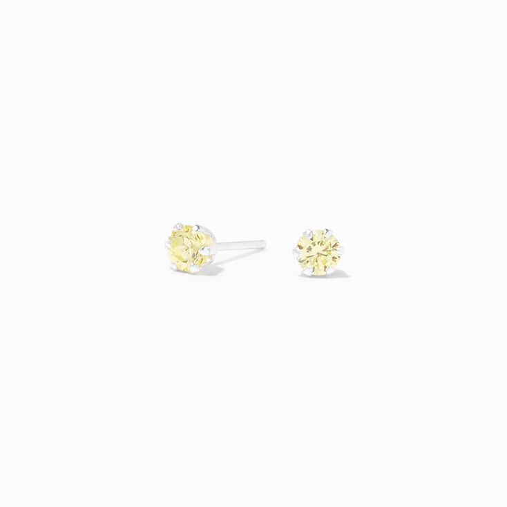 Icing Select Sterling Silver Plated Green Apple Cubic Zirconia 4MM Basket Stud Earrings,