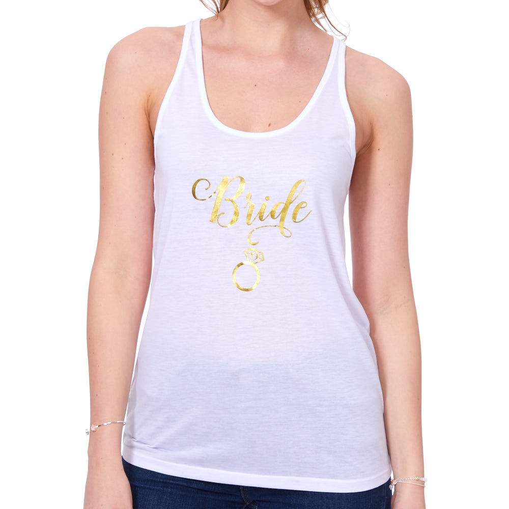 white bride tank top