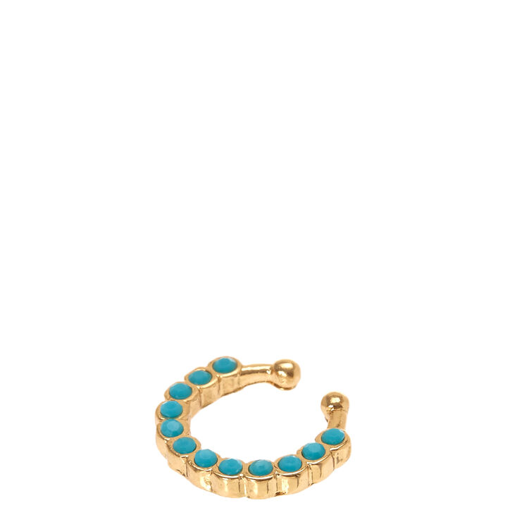 Faux Gold Turquoise Septum Ring,