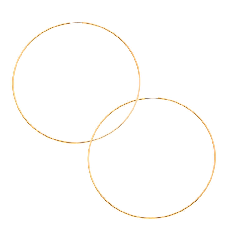 100MM Skinny Gold Tone Hoop Earrings,
