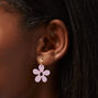 Pink Daisy 1&quot; Drop Earrings,