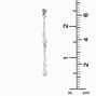 Silver-tone Cubic Zirconia &amp; Pearl 2&quot; Linear Drop Earrings,