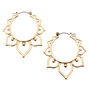 Gold 30MM Leaf Hoop Earrings,